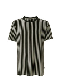 Мужская серая футболка с круглым вырезом в вертикальную полоску от Calvin Klein Jeans