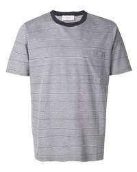 Мужская серая футболка с круглым вырезом в горизонтальную полоску от Cerruti 1881