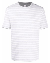 Мужская серая футболка с круглым вырезом в горизонтальную полоску от Eleventy