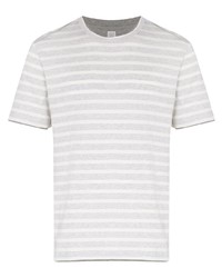 Мужская серая футболка с круглым вырезом в горизонтальную полоску от Eleventy