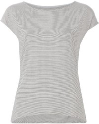 Женская серая футболка с круглым вырезом в горизонтальную полоску от Eleventy