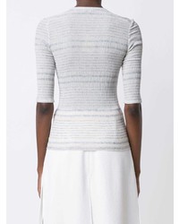Женская серая футболка с круглым вырезом в горизонтальную полоску от Rachel Comey