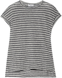 Женская серая футболка с круглым вырезом в горизонтальную полоску от Frame