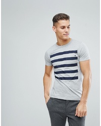 Мужская серая футболка с круглым вырезом в горизонтальную полоску от French Connection