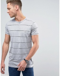 Мужская серая футболка с круглым вырезом в горизонтальную полоску от French Connection