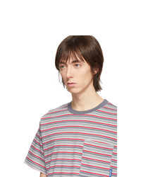 Мужская серая футболка с круглым вырезом в горизонтальную полоску от Rassvet