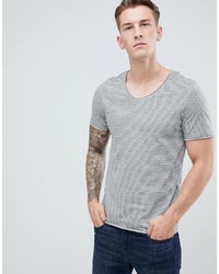 Мужская серая футболка с круглым вырезом в горизонтальную полоску от Jack & Jones