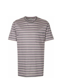 Мужская серая футболка с круглым вырезом в горизонтальную полоску от Lanvin