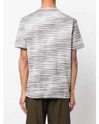 Мужская серая футболка с круглым вырезом в горизонтальную полоску от Missoni