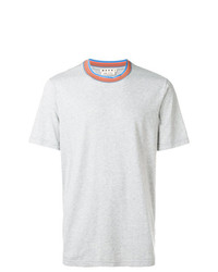 Мужская серая футболка с круглым вырезом в горизонтальную полоску от Marni