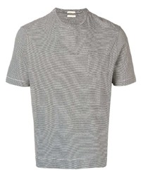 Мужская серая футболка с круглым вырезом в горизонтальную полоску от Massimo Alba