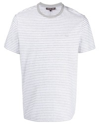 Мужская серая футболка с круглым вырезом в горизонтальную полоску от Michael Kors