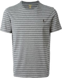 Мужская серая футболка с круглым вырезом в горизонтальную полоску от Polo Ralph Lauren