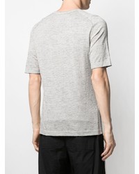 Мужская серая футболка с круглым вырезом в горизонтальную полоску от Transit