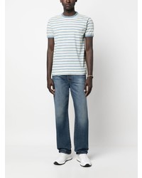 Мужская серая футболка с круглым вырезом в горизонтальную полоску от Ralph Lauren RRL