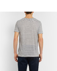 Мужская серая футболка с круглым вырезом в горизонтальную полоску от Gucci