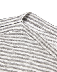 Мужская серая футболка с круглым вырезом в горизонтальную полоску от Gucci