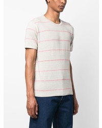 Мужская серая футболка с круглым вырезом в горизонтальную полоску от Officine Generale