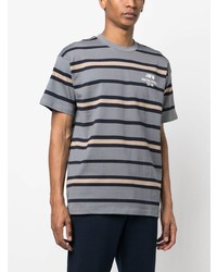 Мужская серая футболка с круглым вырезом в горизонтальную полоску от Carhartt WIP