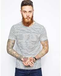 Мужская серая футболка с круглым вырезом в горизонтальную полоску от YMC