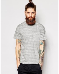 Мужская серая футболка с круглым вырезом в горизонтальную полоску от YMC