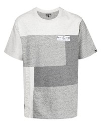 Мужская серая футболка с круглым вырезом в стиле пэчворк от Izzue