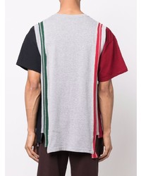 Мужская серая футболка с круглым вырезом в стиле пэчворк от Needles