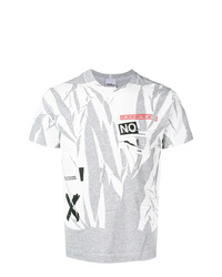 Мужская серая футболка с круглым вырезом в стиле пэчворк от Tigran Avetysian