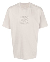 Мужская серая футболка с круглым вырезом с вышивкой от Armani Exchange