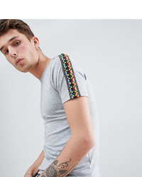 Мужская серая футболка с круглым вырезом с вышивкой от ASOS DESIGN