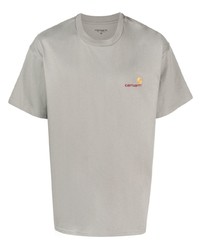 Мужская серая футболка с круглым вырезом с вышивкой от Carhartt WIP