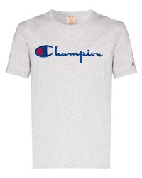 Мужская серая футболка с круглым вырезом с вышивкой от Champion