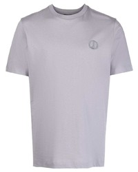 Мужская серая футболка с круглым вырезом с вышивкой от Dunhill