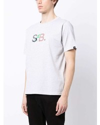 Мужская серая футболка с круглым вырезом с вышивкой от SPORT b. by agnès b.