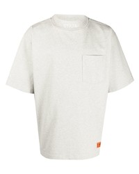 Мужская серая футболка с круглым вырезом с вышивкой от Heron Preston