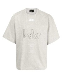 Мужская серая футболка с круглым вырезом с вышивкой от Kolor