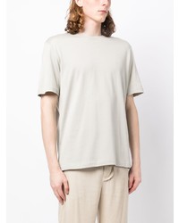 Мужская серая футболка с круглым вырезом с вышивкой от Eleventy