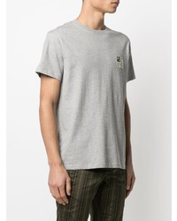 Мужская серая футболка с круглым вырезом с вышивкой от Loewe