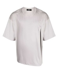 Мужская серая футболка с круглым вырезом с вышивкой от SONGZIO