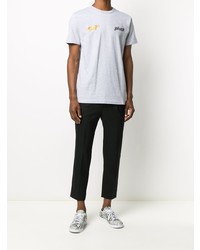 Мужская серая футболка с круглым вырезом с вышивкой от Off-White