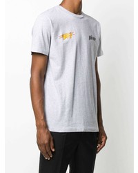 Мужская серая футболка с круглым вырезом с вышивкой от Off-White