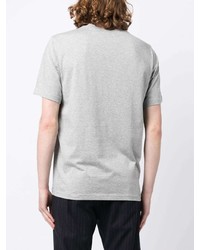Мужская серая футболка с круглым вырезом с вышивкой от PS Paul Smith