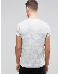 Мужская серая футболка с круглым вырезом с геометрическим рисунком от Asos
