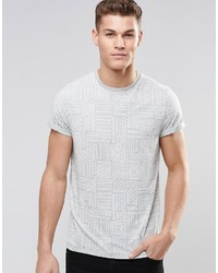 Мужская серая футболка с круглым вырезом с геометрическим рисунком от Asos