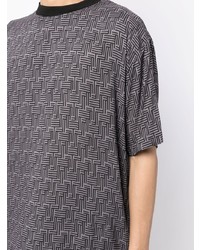 Мужская серая футболка с круглым вырезом с геометрическим рисунком от Emporio Armani