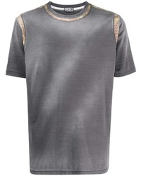 Мужская серая футболка с круглым вырезом с камуфляжным принтом от Diesel