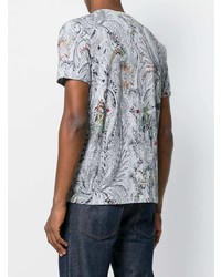 Мужская серая футболка с круглым вырезом с "огурцами" от Etro