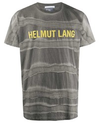 Мужская серая футболка с круглым вырезом с принтом тай-дай от Helmut Lang