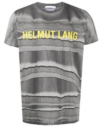Мужская серая футболка с круглым вырезом с принтом тай-дай от Helmut Lang