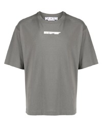 Мужская серая футболка с круглым вырезом с принтом тай-дай от Off-White
